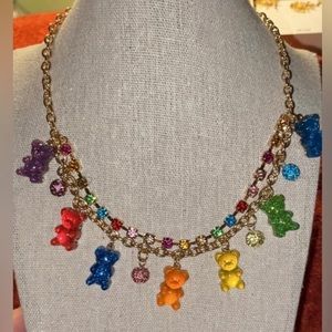 BETSEY JOHNSON Multicolor Gummy Bears & Fireballs Double-Strand Necklace NEW NWT
